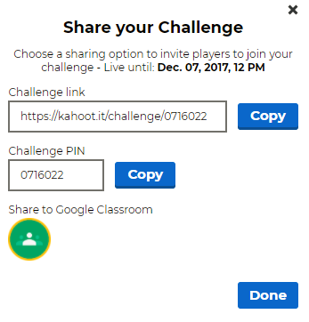 Envoi du lien et du code aux élèves pour réaliser le challenge {PNG}